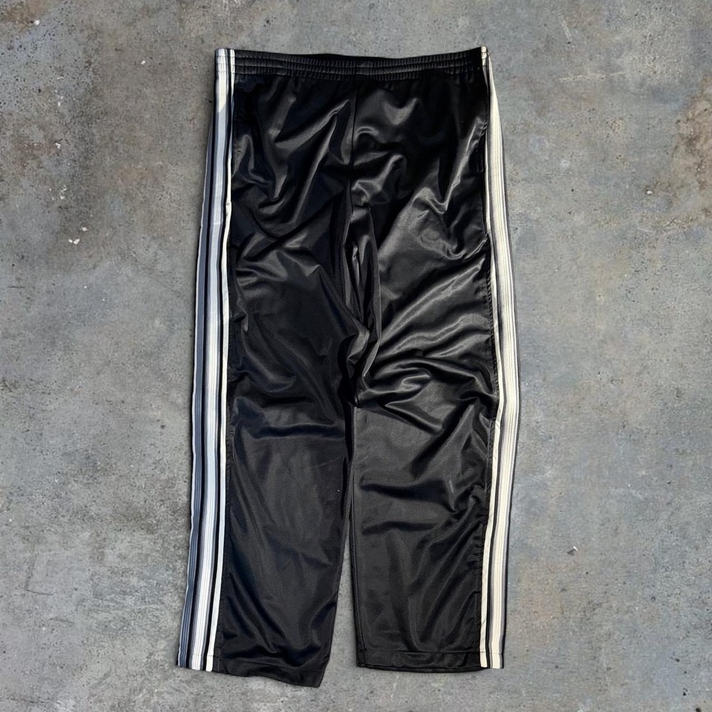 Anchor Blue Black Track Pants Wide Leg Stripe Y2K Athletic Streetwear Size L